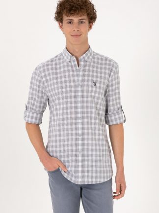 پیراهن مردانه خاکستری تیره یو اس پولو