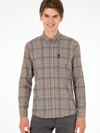 پیراهن مردانه طوسی یو اس پولو