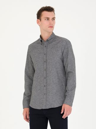 پیراهن مردانه خاکستری پیرکاردین