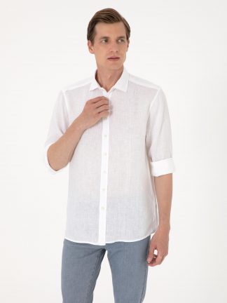 پیراهن مردانه سفید پیرکاردین