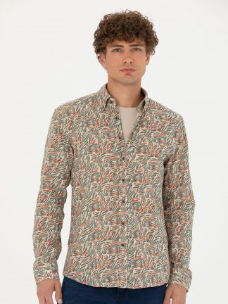 پیراهن مردانه خاکی روشن پیرکاردین