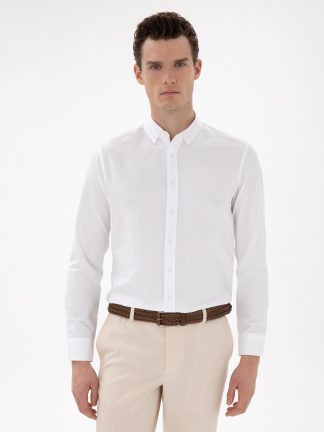 پیراهن مردانه سفید پیرکاردین