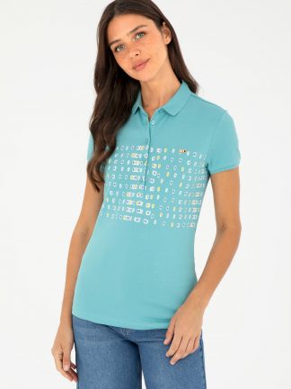 پولوشرت زنانه نعنایی یو اس پولو