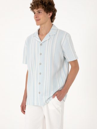 پیراهن مردانه آبی روشن یو اس پولو