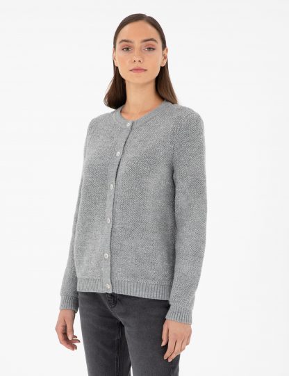 ژاکت زنانه خاکی ملانژ پیرکاردین