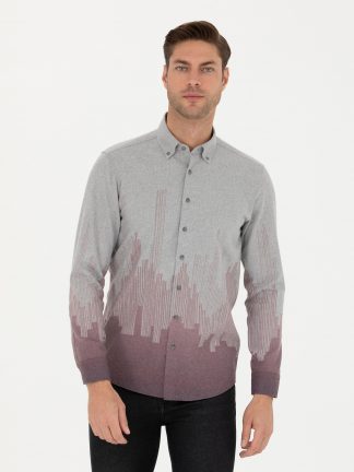 پیراهن مردانه زرشکی پیرکاردین