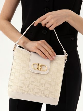 کیف دوشی زنانه بژ پیرکاردین