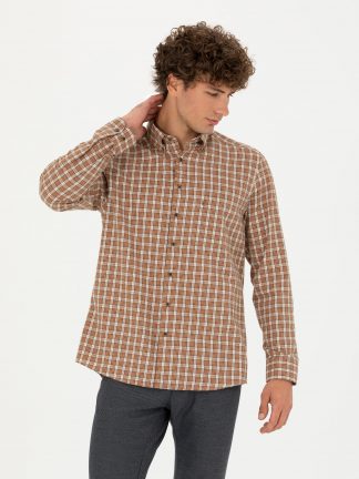 پیراهن مردانه قهوه ای پیرکاردین