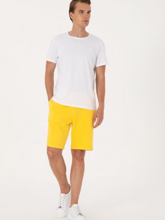 شلوارک مردانه زرد تیره یو اس پولو