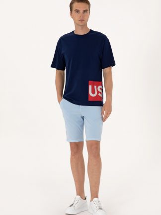 شلوارک مردانه آبی روشن یو اس پولو