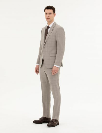 کت و شلوار مردانه قهوه ای روشن پیرکاردین