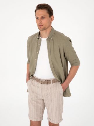 پیراهن مردانه خاکی روشن پیرکاردین