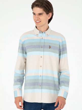 پیراهن مردانه آبی روشن یو اس پولو