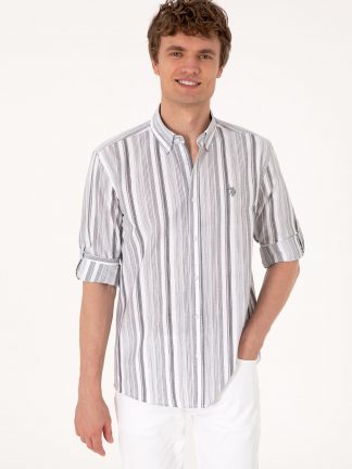 پیراهن مردانه خاکستری تیره یو اس پولو