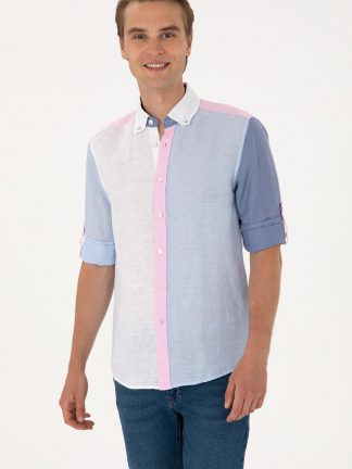 پیراهن مردانه آبی روشن یو اس پولو