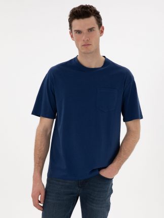 تی شرت مردانه آبی لاجوردی روشن پیرکاردین