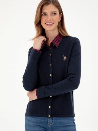 ژاکت زنانه سرمه ای یو اس پولو