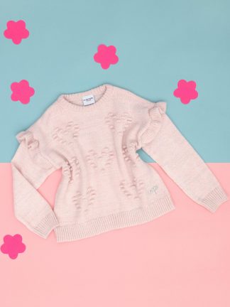 پلیور دخترانه صورتی پودری یو اس پولو