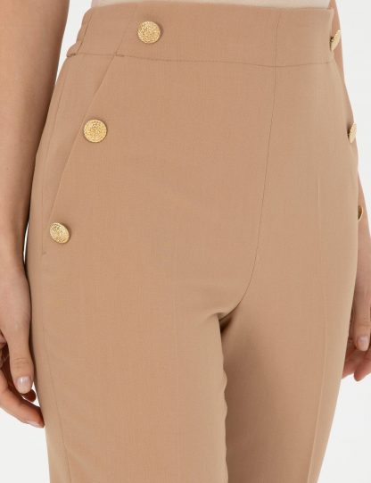 شلوار پارچه ای زنانه بژ پیرکاردین