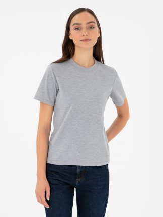 تیشرت زنانه خاکی ملانژ پیرکاردین