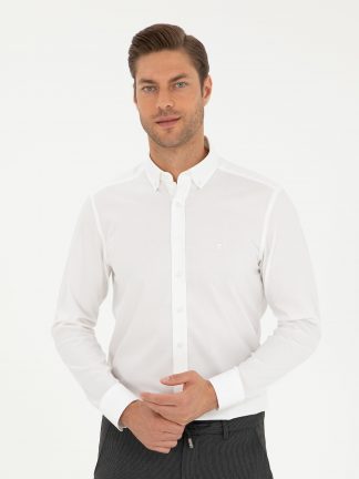 پیراهن مردانه سفید پیرکاردین