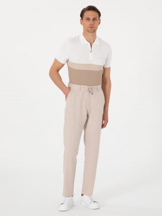 شلوار کتان مردانه بژ پیرکاردین