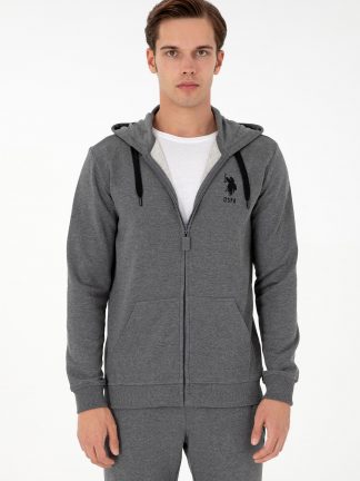 هودی مردانه خاکستری تیره یو اس پولو