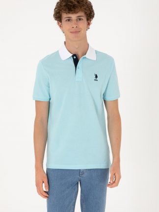 پولوشرت مردانه آبی فیروزه ای یو اس پولو