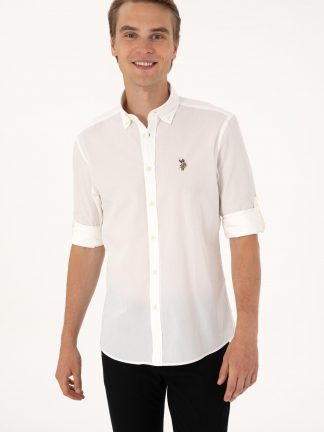 پیراهن مردانه کرم یو اس پولو