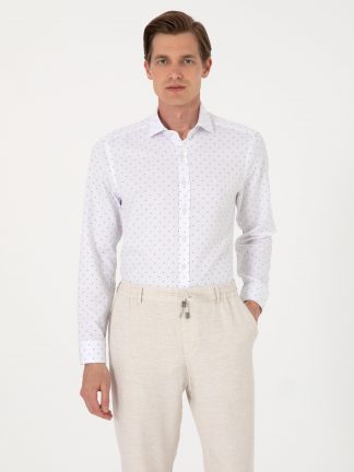 پیراهن مردانه سفید پیرکاردین