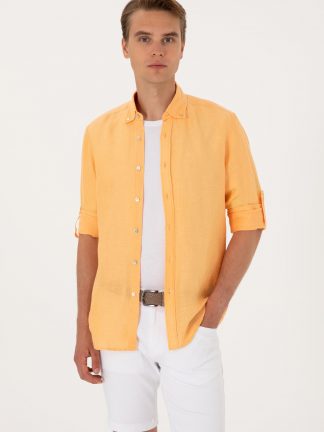 پیراهن مردانه خربزه ای یو اس پولو