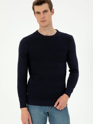 پلیور مردانه سرمه ای یو اس پولو