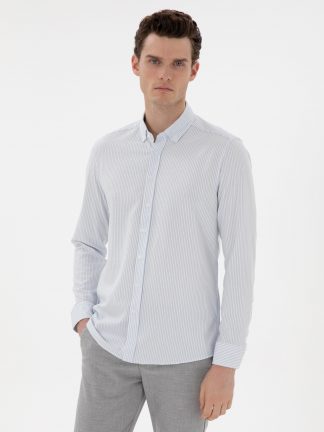 پیراهن مردانه آبی روشن پیرکاردین