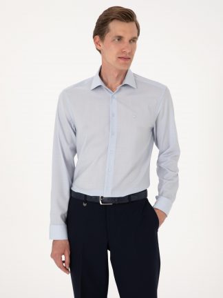 پیراهن مردانه آبی روشن پیرکاردین