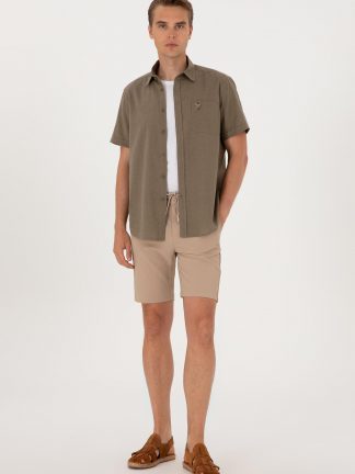 شلوارک مردانه بژ یو اس پولو