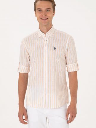 پیراهن مردانه زرد یو اس پولو