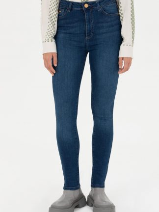 شلوار جین جذب زنانه آبی تیره یو اس پولو