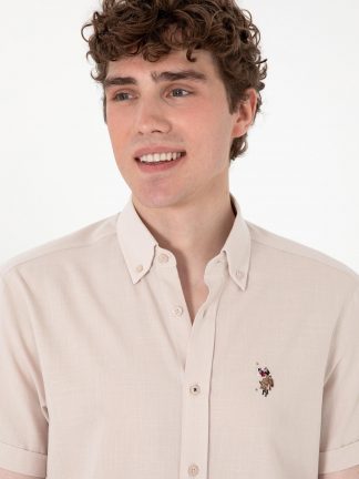 پیراهن آستین کوتاه مردانه طوسی یو اس پولو