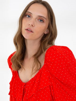 بلوز زنانه گل انار پیرکاردین