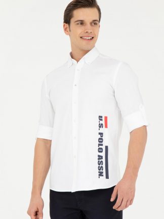 پیراهن مردانه سفید یو اس پولو