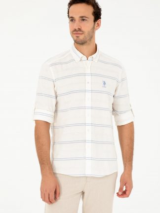 پیراهن مردانه آبی روشن یو اس پولو