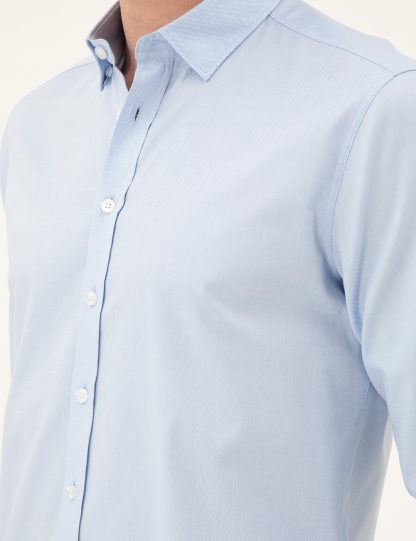 پیراهن مردانه آبی کاشارل