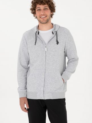 هودی مردانه خاکستری روشن یو اس پولو