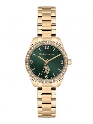 ساعت مچی زنانه طلایی یو اس پولو