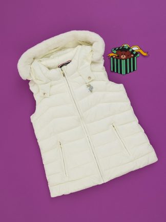 جلیقه دخترانه کرم یو اس پولو