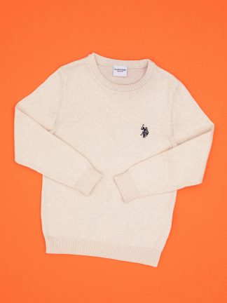 پلیور دخترانه کرم ملانژ یو اس پولو