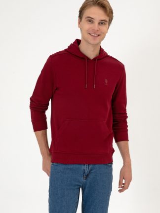 هودی مردانه زرشکی یو اس پولو