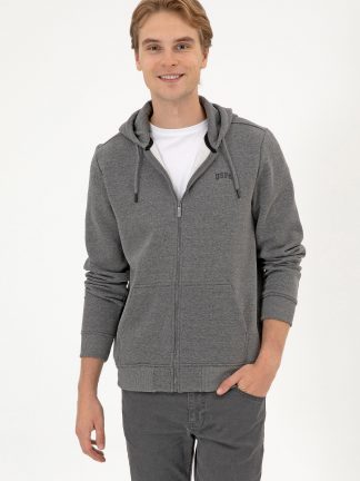 هودی مردانه خاکستری تیره یو اس پولو