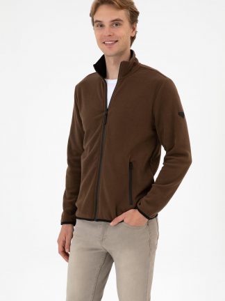 ژاکت مردانه قهوه ای یو اس پولو