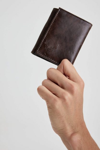 کیف پول و کارت مردانه قهوه ای دفکتو